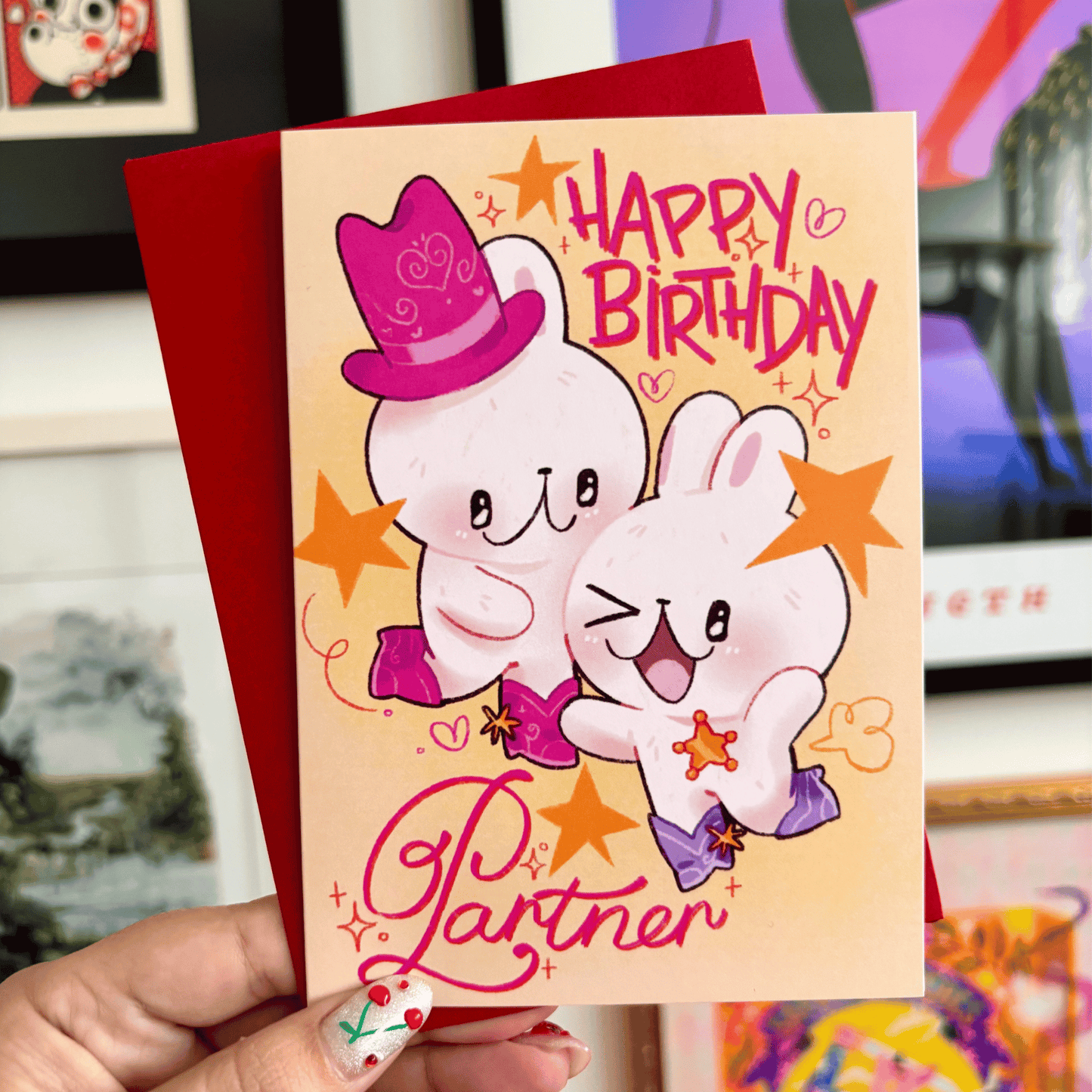 Cowboy Bunny Birthday Greeting Card