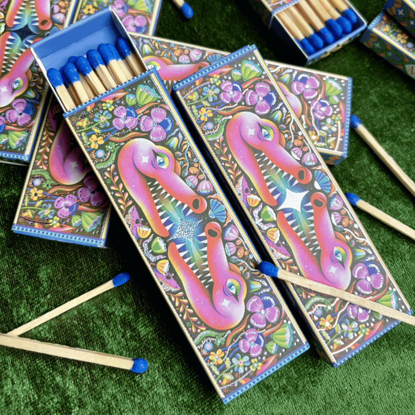 Pink Crocodiles Matchbox