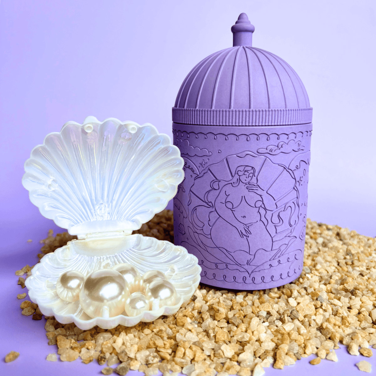 Lilac Rebirth of Venus Refillable Candle Holder