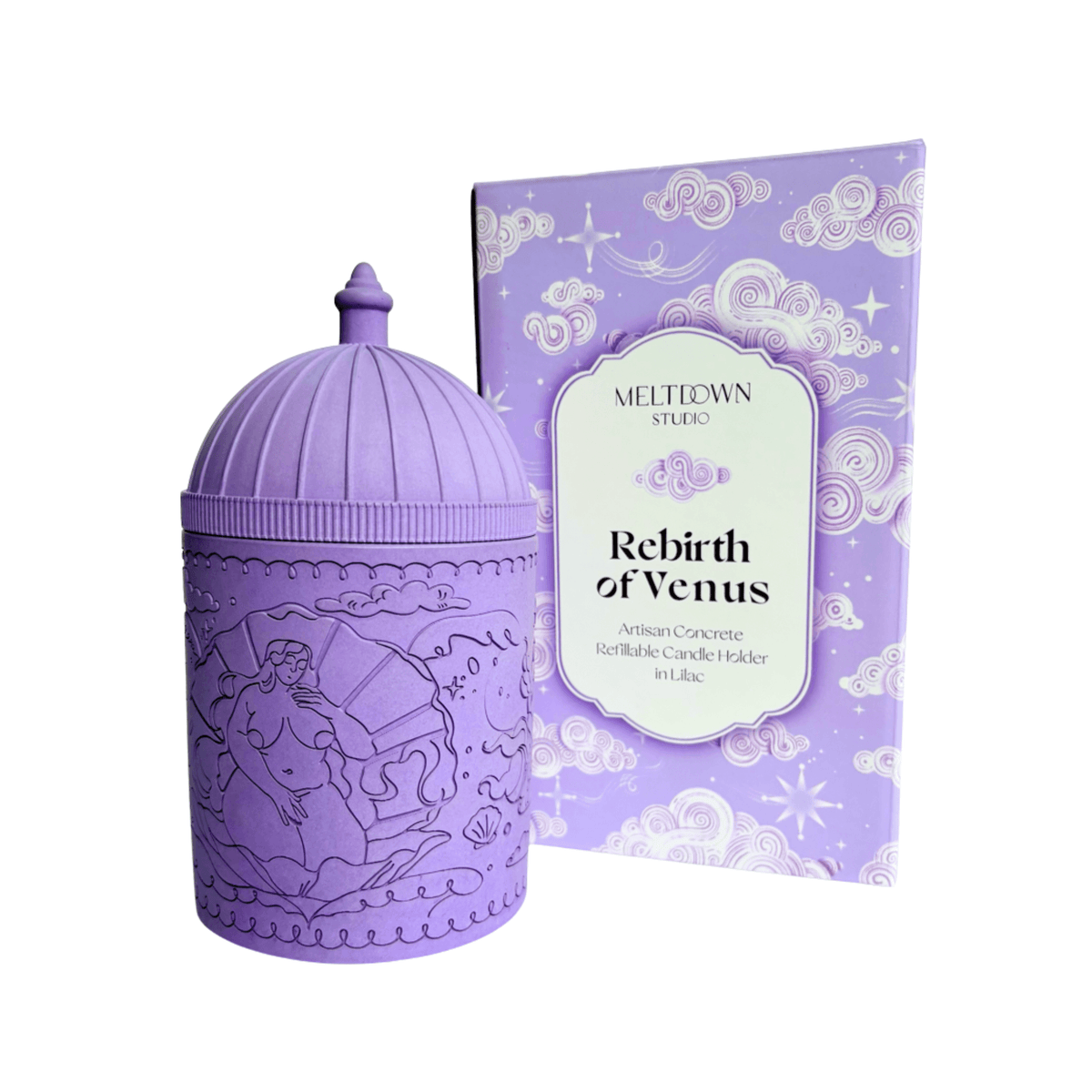 Lilac Rebirth of Venus Refillable Candle Holder