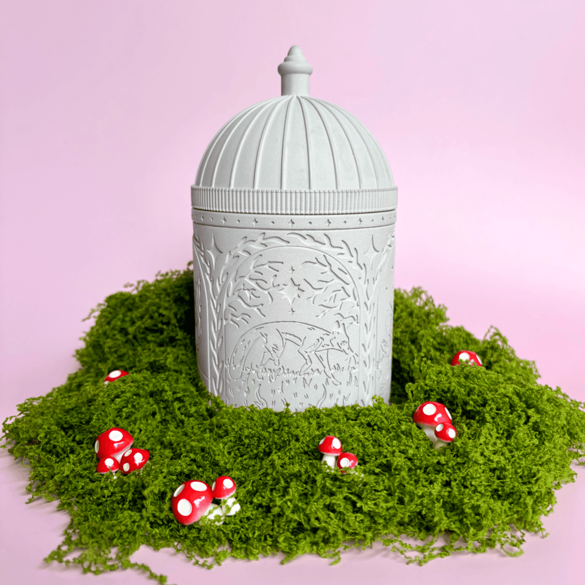 White Woodland Dreams Refillable Candle Holder