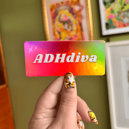 Holographic ADHDiva Sticker