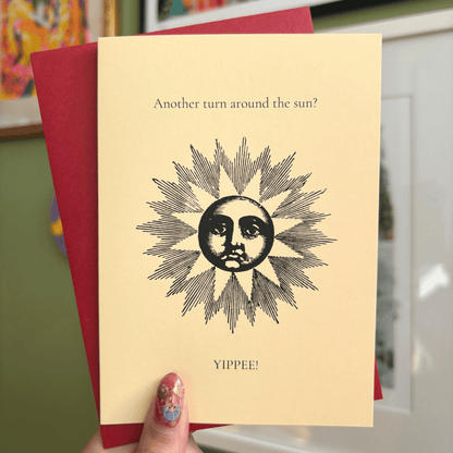 Vintage Sun Birthday Greeting Card