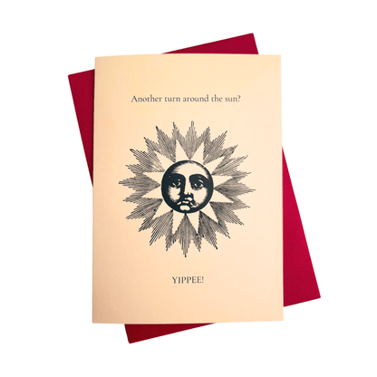 Vintage Sun Birthday Greeting Card