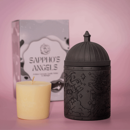 Black Sappho's Angels Refillable Candle Holder