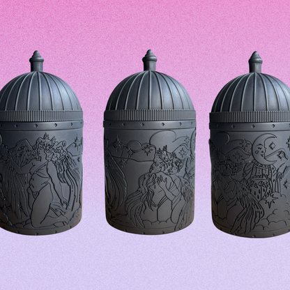 Black Sappho's Angels Refillable Candle Holder