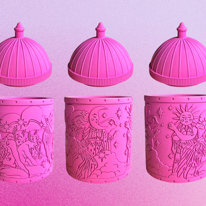 Pink Sappho's Angels Refillable Candle Holder