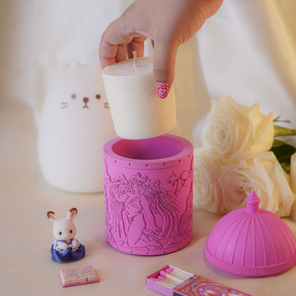 Pink Sappho's Angels Refillable Candle Holder