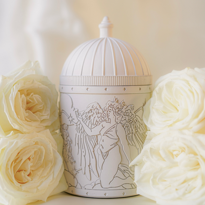 White Sappho's Angels Refillable Candle Holder