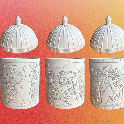 White Sappho's Angels Refillable Candle Holder