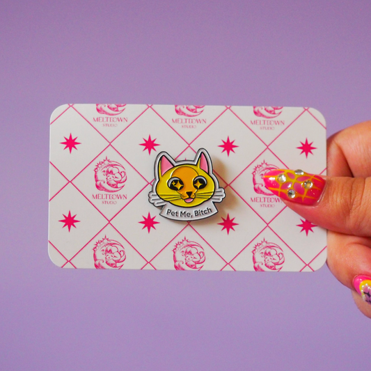 Pet Me Cat Enamel Pin
