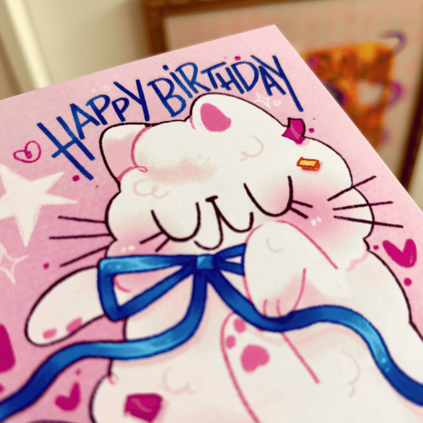 Fluffy Cat Birthday Greeting Card
