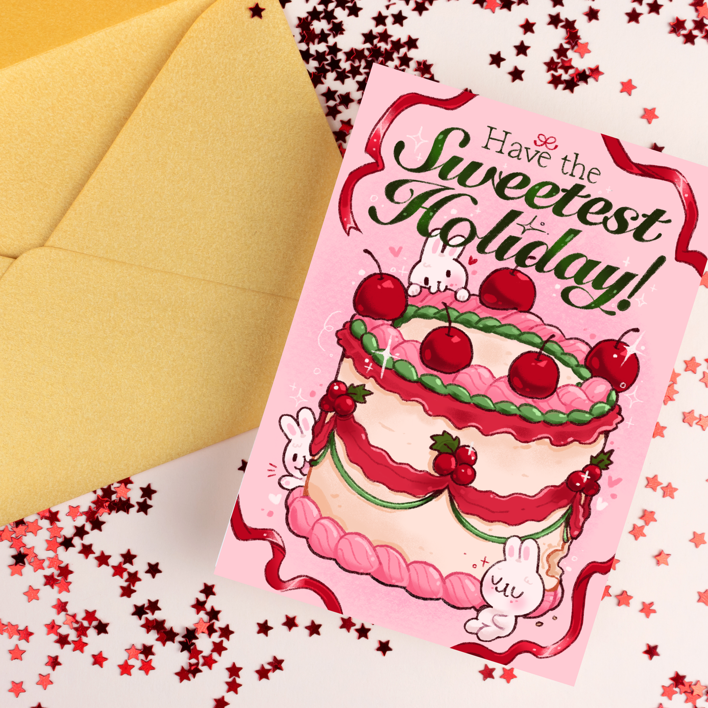 Sweet Bunny Christmas Greeting Card