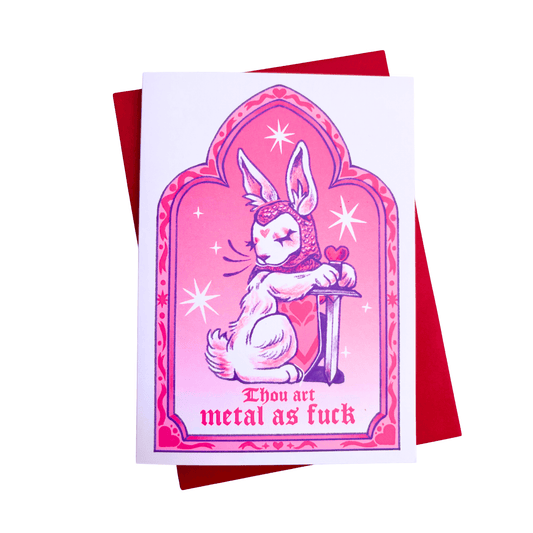 Metal AF Bunny Greeting Card