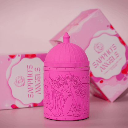 Pink Sappho's Angels Refillable Candle Holder