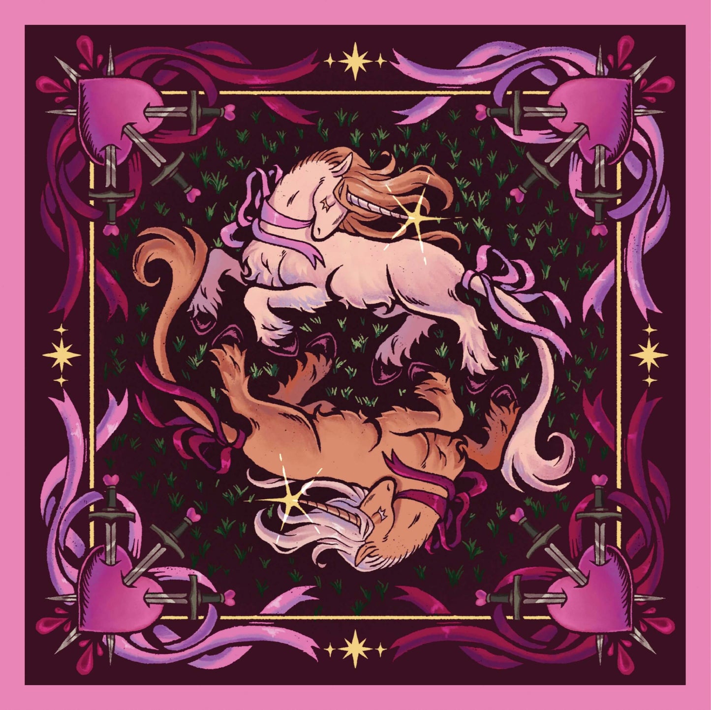 Unicorn Lovecore Silk Scarf